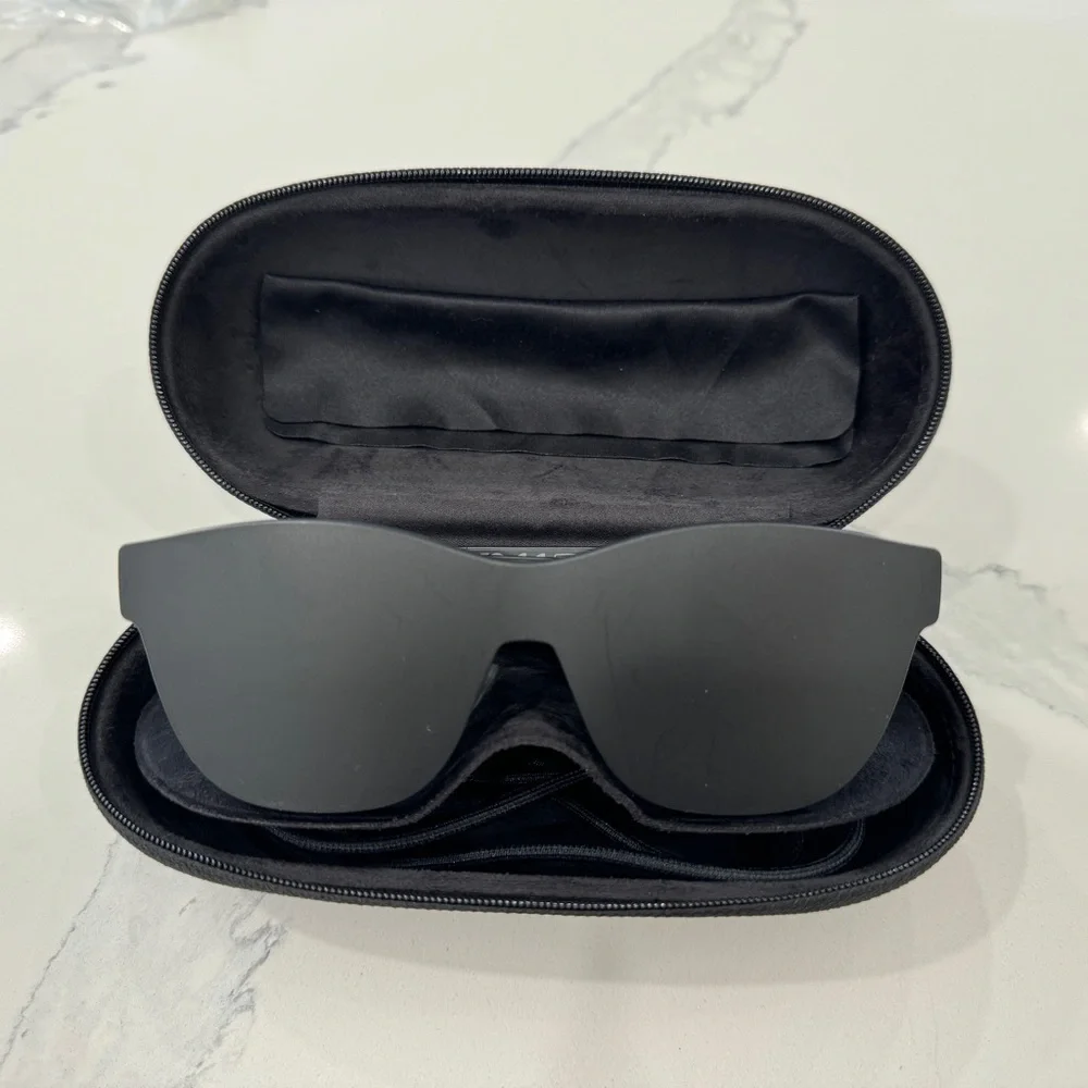 Sleek Black VR Glasses with Protective Case